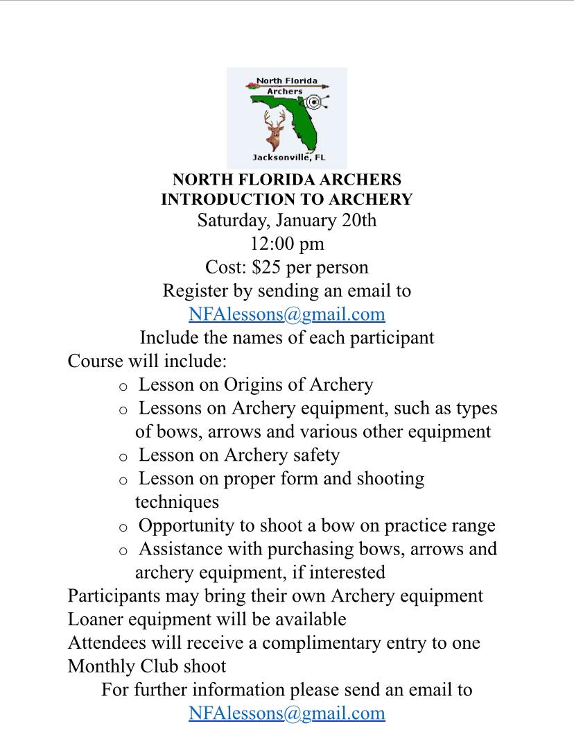 North Florida Archers Jacksonville Florida Archery